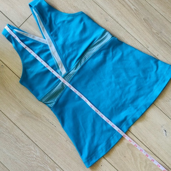 Lululemon Light Blue Gingham Built in Bra Tank Top - Picture 8 of 11